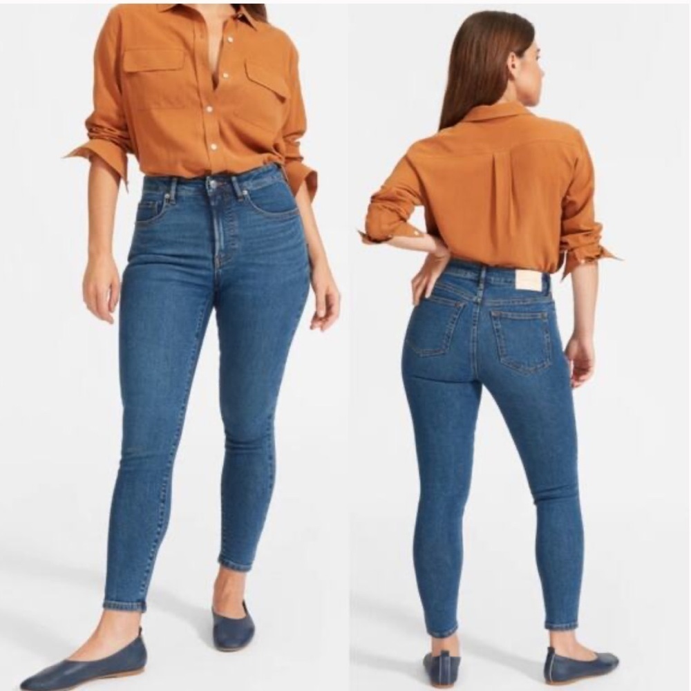 Everlane Jeans Curvy High Rise Skinny Medium Blue Wash Waist 26